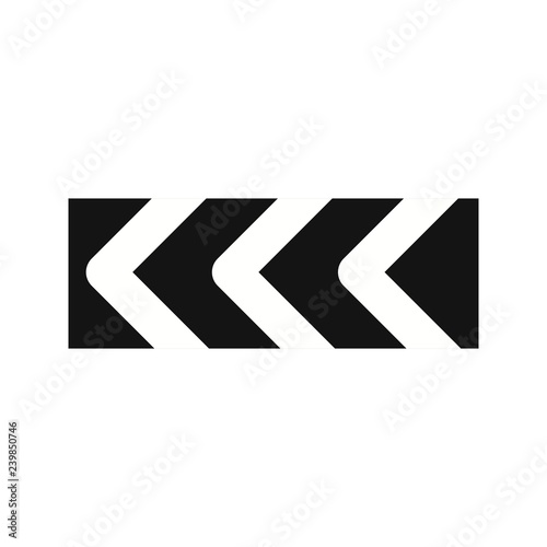 Vector Sharp deviation of route to left Road Sign Icon