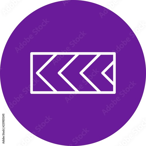 Vector Sharp deviation of route to left Road Sign Icon