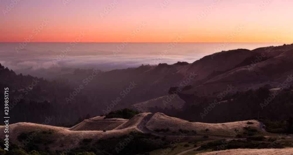 Peaceful Sunset over Central California Coastline