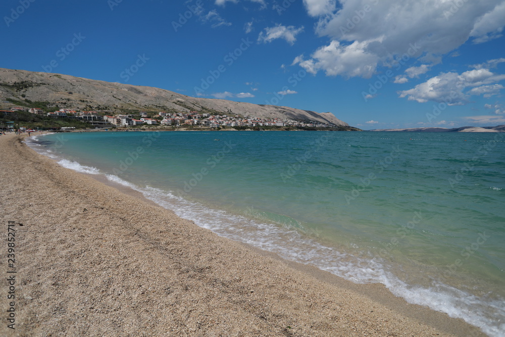 beach and sea in Croatia. Pag island