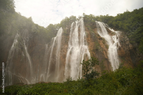 Big waterfall in the forest