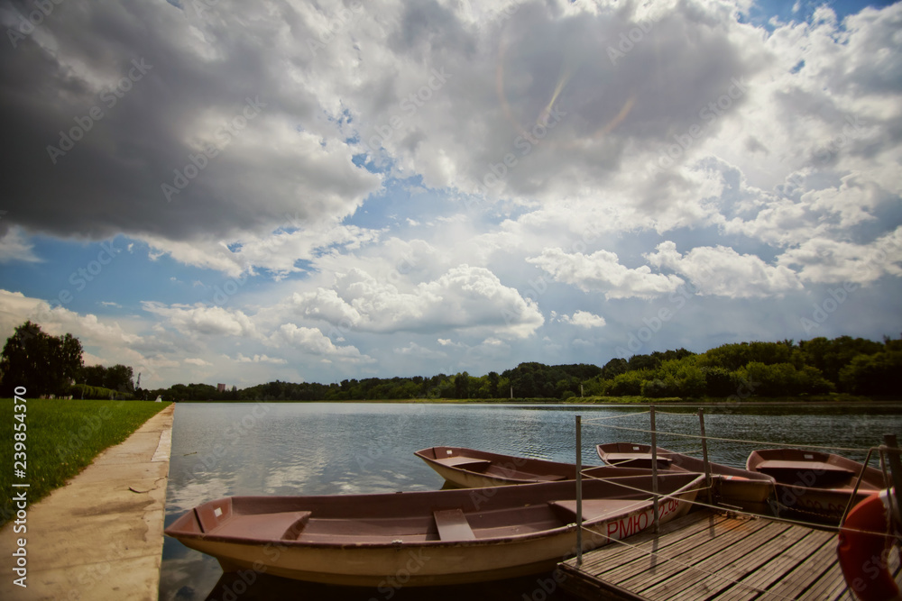 Obraz premium boat on the lake