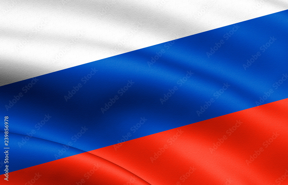 Waving colorful national flag of russia.