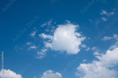 White clouds with Blue sky background