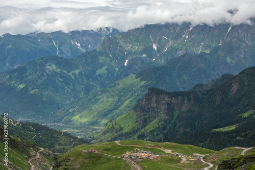 View from Rohtang pass at beautiful green valley  Himachal Pradesh  India