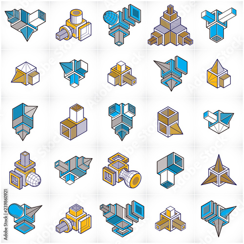 Vector abstract shapes collection.