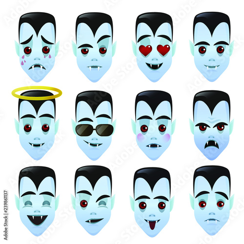 Set of vampire emoticons