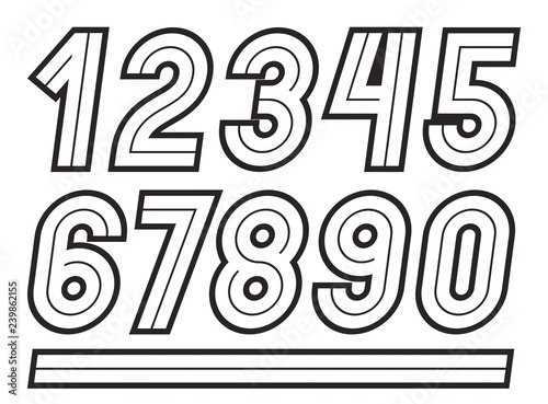 Set of vector retro bold nu...