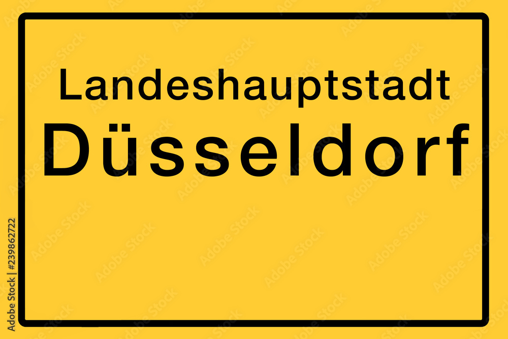 Fototapeta premium Symbolisches Bild des Ortsschildes einer der 16 deutschen Landeshauptstädte