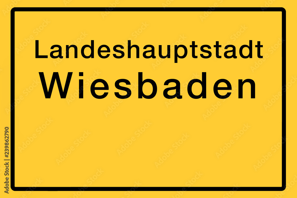 Fototapeta premium Symbolisches Bild des Ortsschildes einer der 16 deutschen Landeshauptstädte