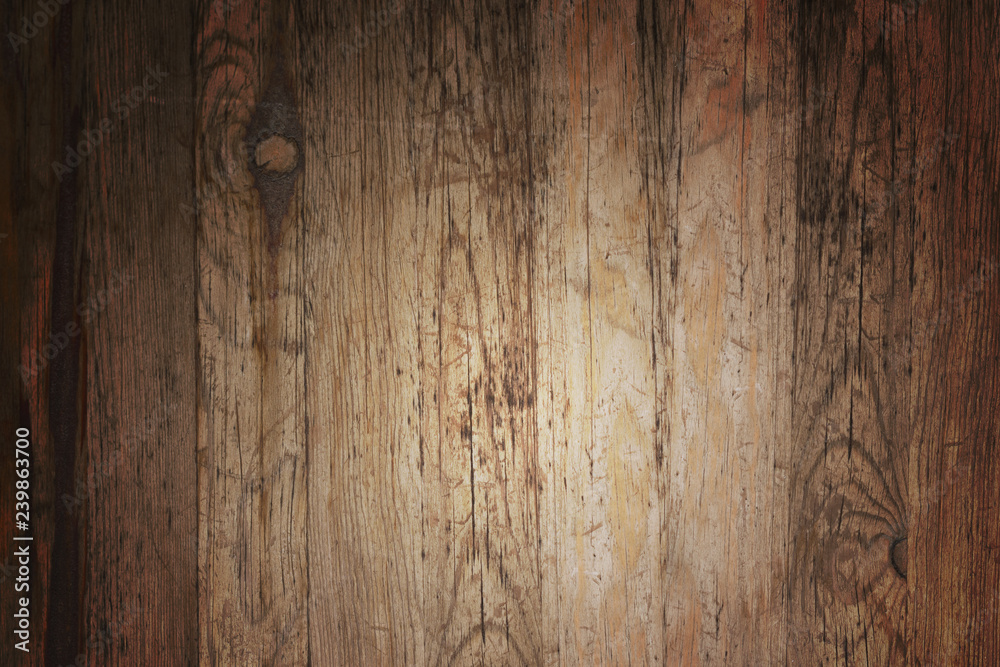 Obraz premium Vintage Wooden panel texture or top view of desk for background