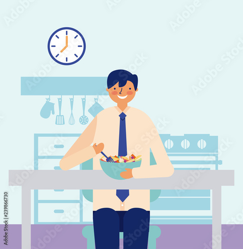 daily activity man eating fruits