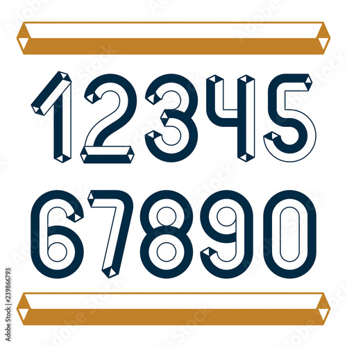 Trendy vintage vector digit...