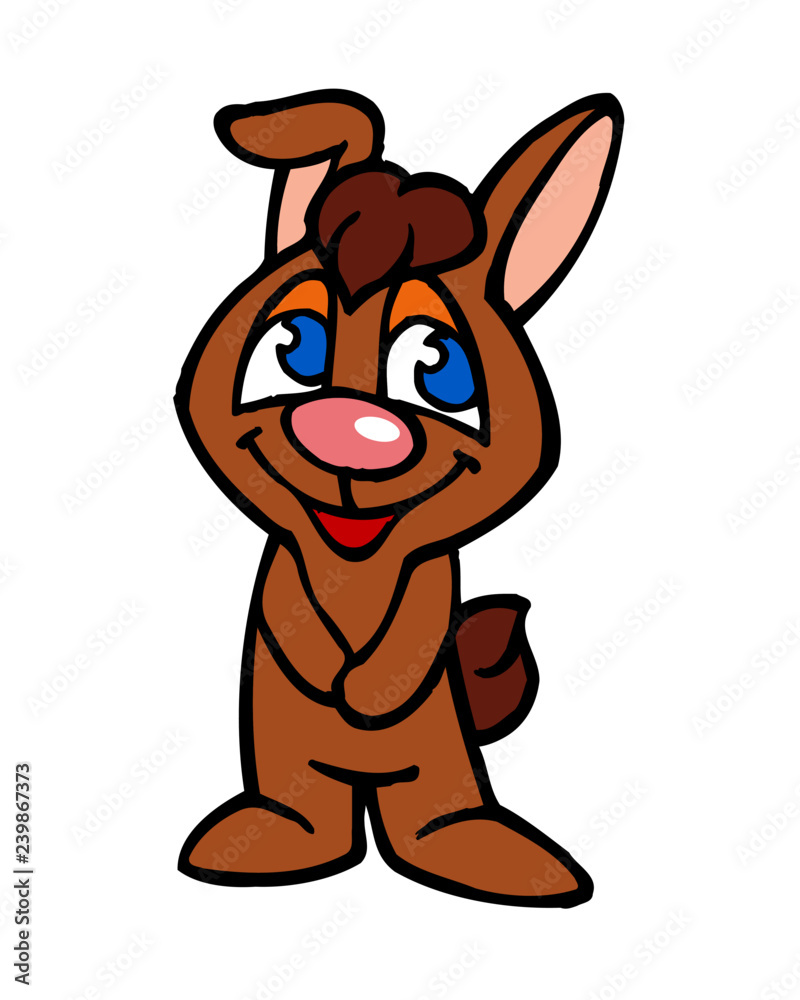 Fototapeta premium shy bunny sweet pet mascot cartoon