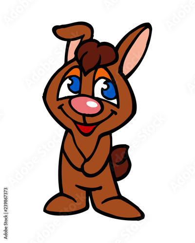 shy bunny sweet pet mascot cartoon