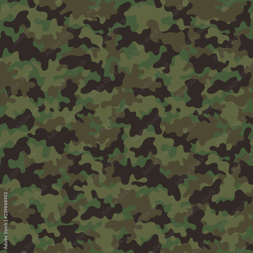 Fototapeta premium Camouflage Seamless Pattern - Abstract design of camouflage in green and brown colors