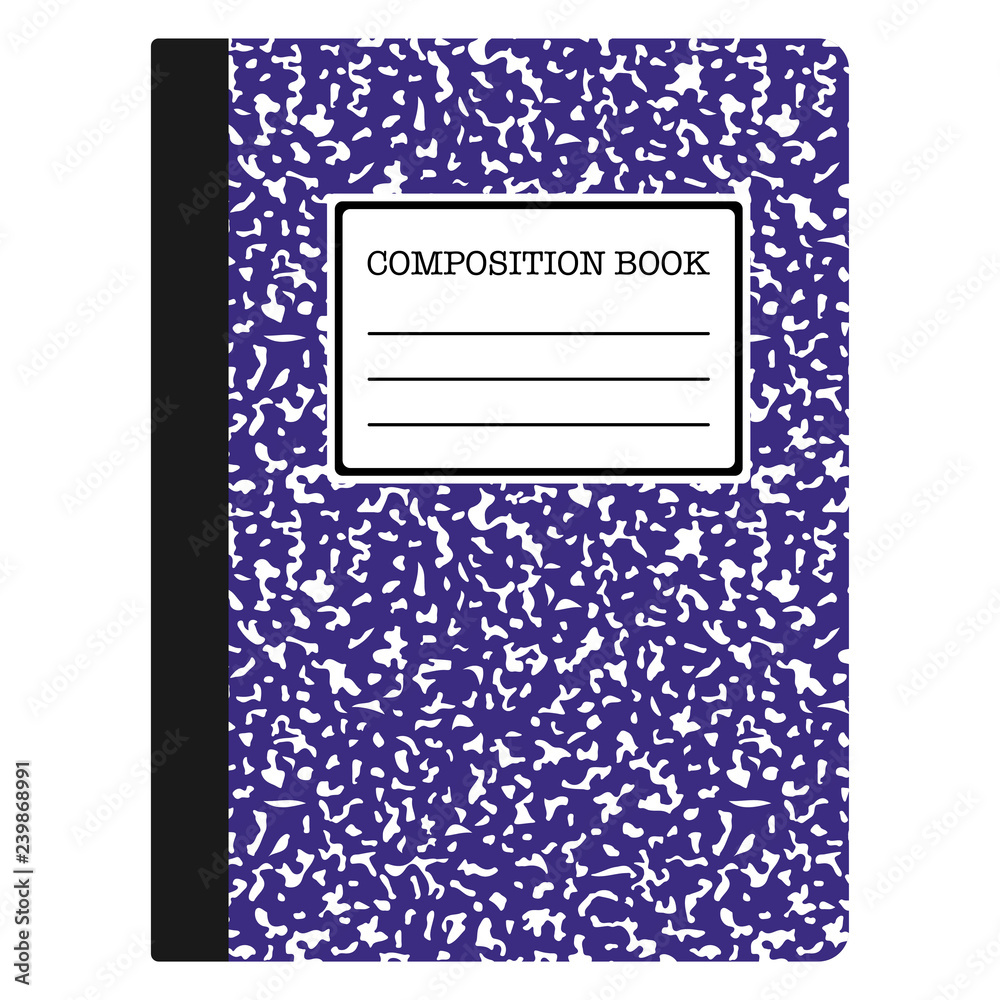 Composition Book - Purple composition notebook with copy space isolated on white background Composition Book - Purple composition notebook with copy space isolated on white background