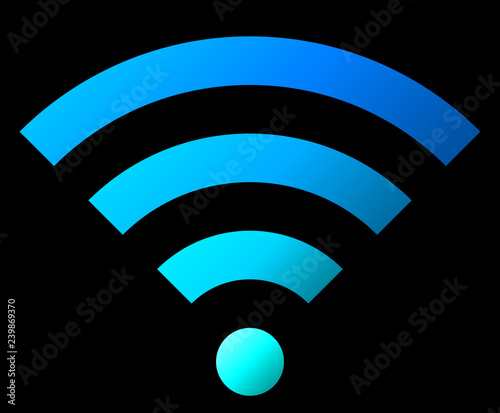 Wifi symbol icon - colorful simple gradient, isolated - vector