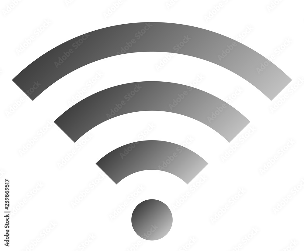 Wifi symbol icon - medium gray simple gradient, isolated - vector Wifi symbol icon - medium gray simple gradient, isolated - vector