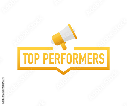 Top Performers. Badge, icon, stamp, logo. Vector illustration.