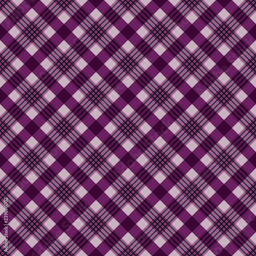 Plaid Seamless Pattern - Plaid design in colors of pink, magenta, purple, and navy blue