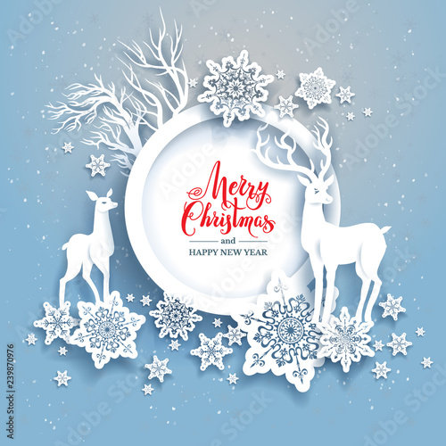 Winter frame with deers