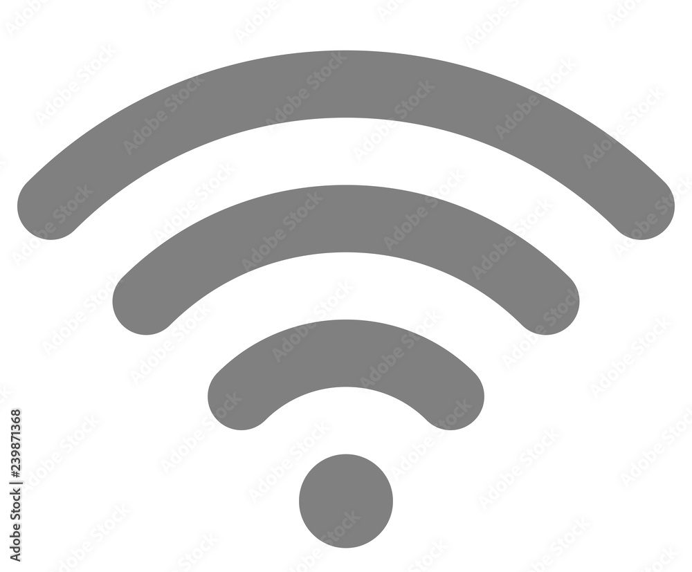 Wifi symbol icon - medium gray simple rounded, isolated - vector Wifi symbol icon - medium gray simple rounded, isolated - vector