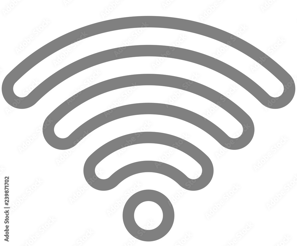 Wifi symbol icon - medium gray outlined rounded, isolated - vector Wifi symbol icon - medium gray outlined rounded, isolated - vector