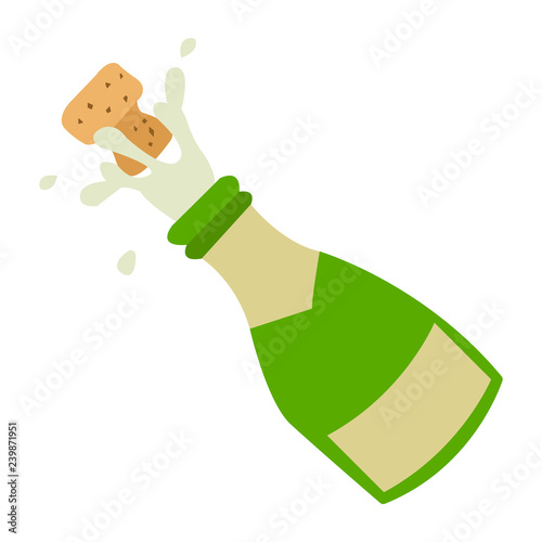 Popping bottle, champagne emoji vector