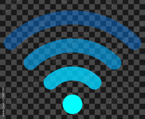 Wifi symbol icon - colorful simple rounded transparent, isolated - vector