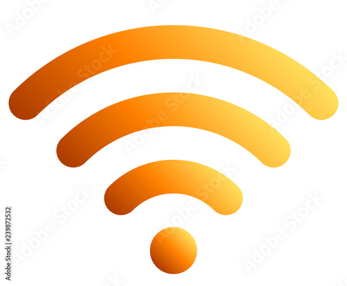 Wifi symbol icon - orange simple rounded gradient, isolated - vector