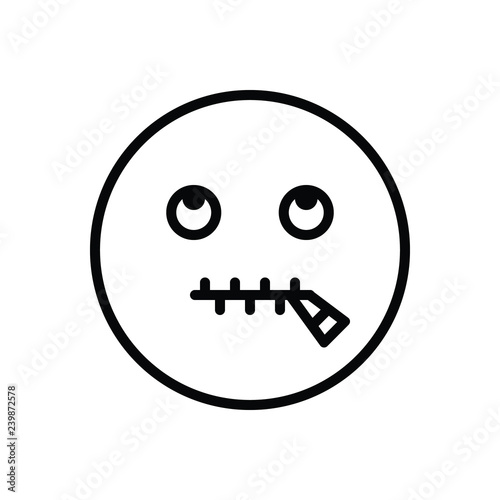 Black line icon for speechless