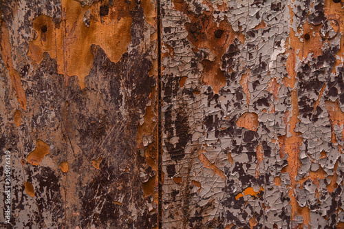 Textura de madeira antiga, tinta descascando