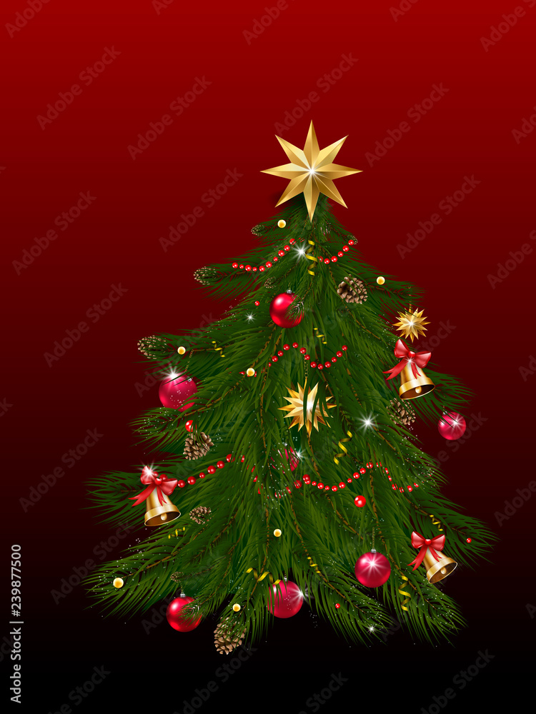 Merry Christmas and Happy New Year. Vector glitter decoration, gold Merry Christmas and Happy New Year. Vector glitter decoration, gold