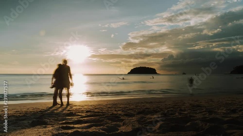 sunset time lapse at beach, Phuket photo