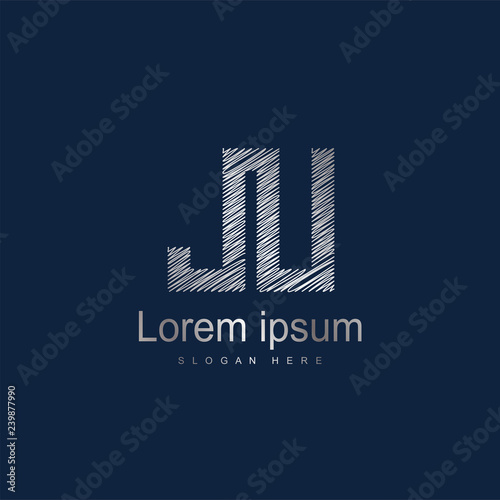 Initial Letter JU Logo Template Vector Design