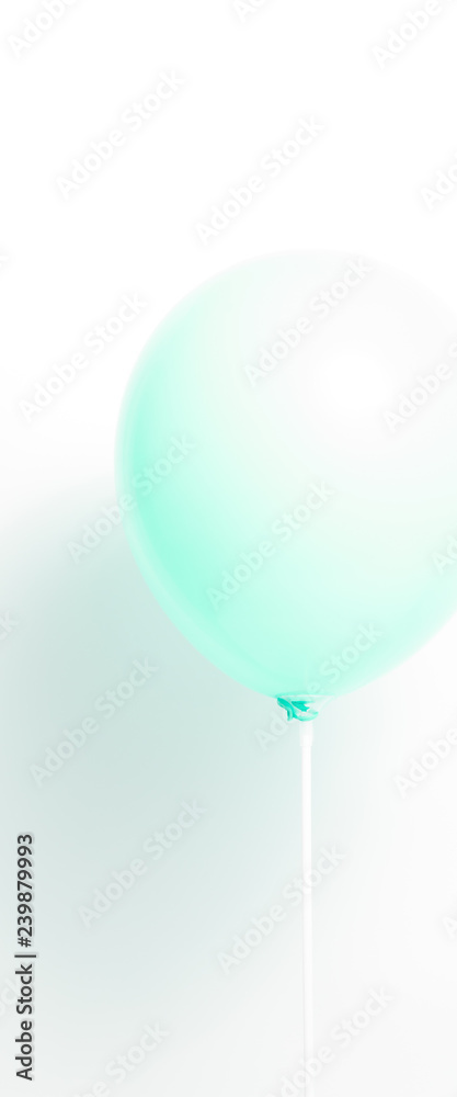 Green balloon on white background with shadow. Strong light. Green balloon on white background with shadow. Strong light.