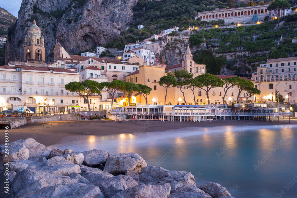 morning on Amalfi coast before sun