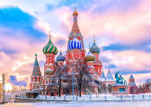 St. Basil's Cathedral on Red Square in Moscow photo