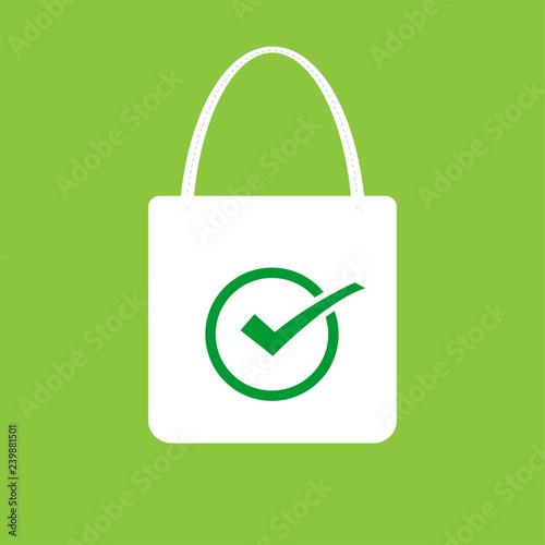 Ecology concept,eco-friendly fabric bag ideas.Vector illustration