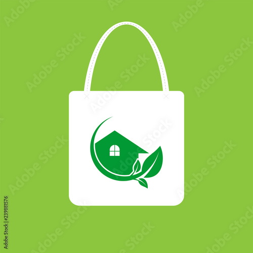 Ecology concept,eco-friendly fabric bag ideas.Vector illustration