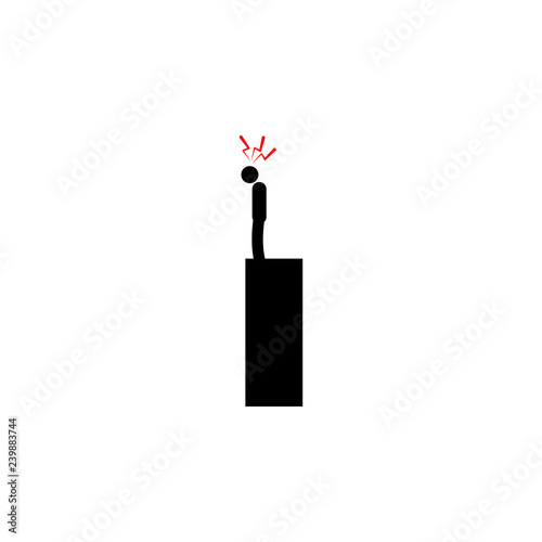 acrophobia, fear icon on white background. Can be used for web, logo, mobile app, UI, UX