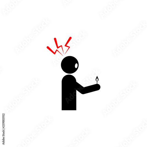 pyrophobia, fire icon on white background. Can be used for web, logo, mobile app, UI, UX