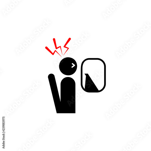 pteromerhanophobia, fly, fear icon on white background. Can be used for web, logo, mobile app, UI, UX