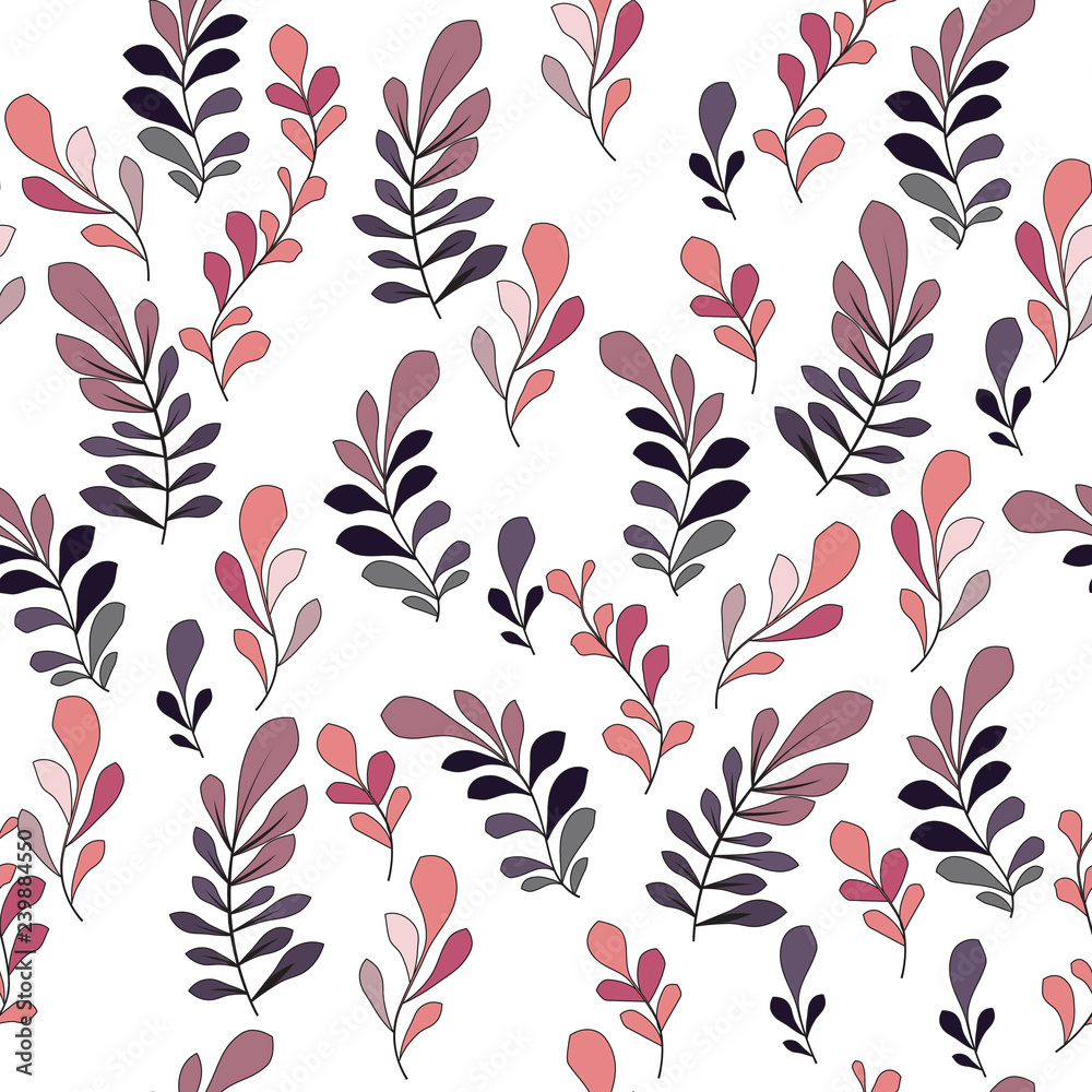 Texture with flowers and plants. Floral ornament. Original flowers pattern.