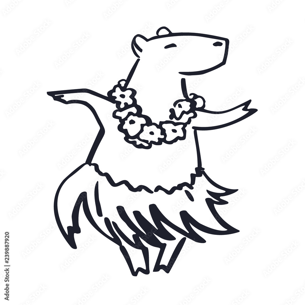 Ilustração Vetorial Do Estilo Cartoon De Capybara De Saudação De