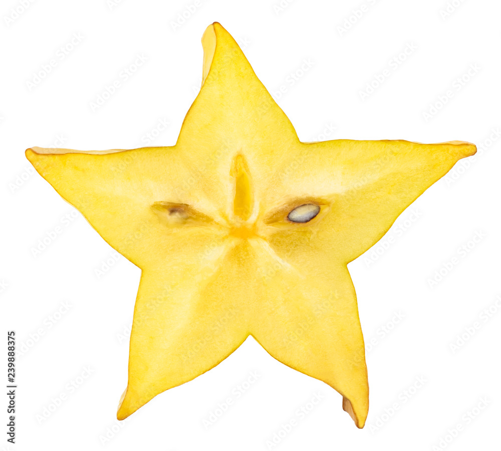 Naklejka premium sliced star fruit isolated on white background with clipping path