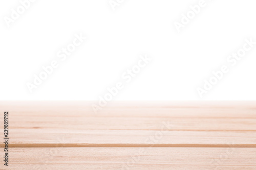 Wooden table template and background with selective focus