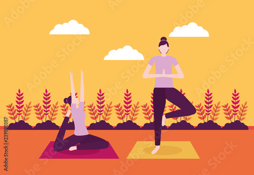 people yoga activity