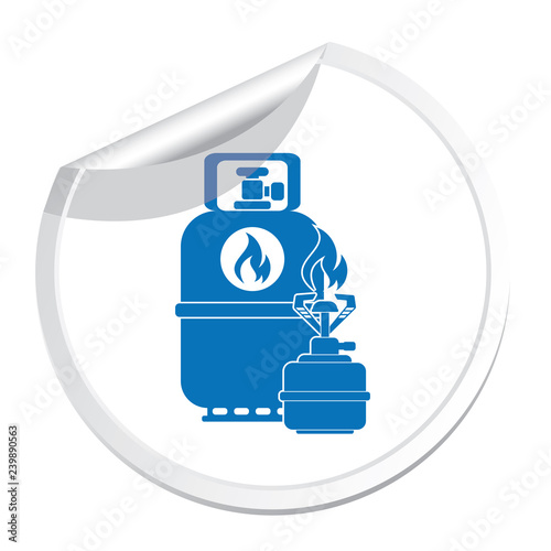 Camping stove with gas bottle icon